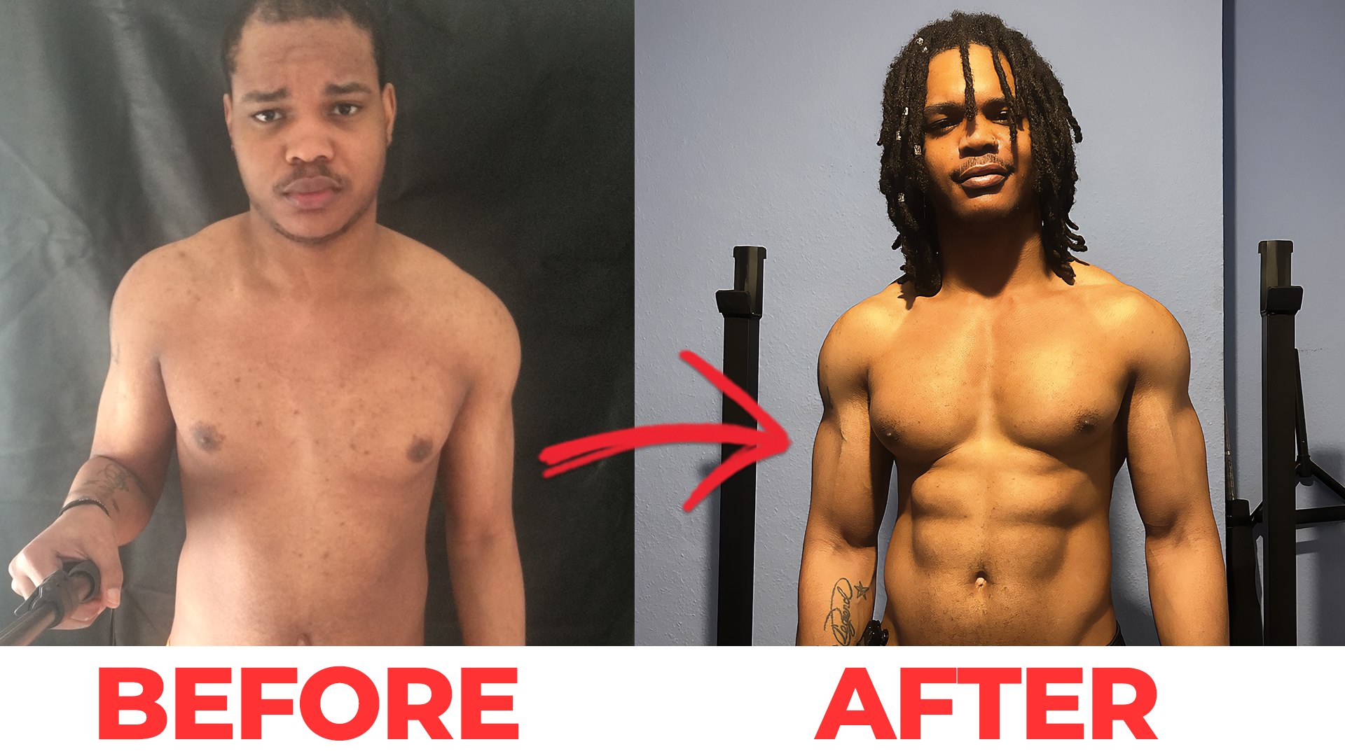 Before & after fitness transformation 2023 feb