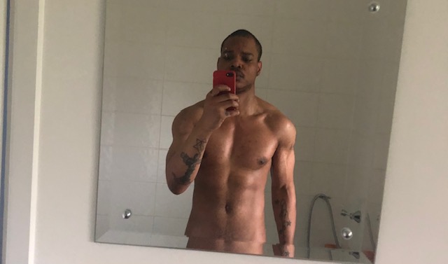 man getting lean at home