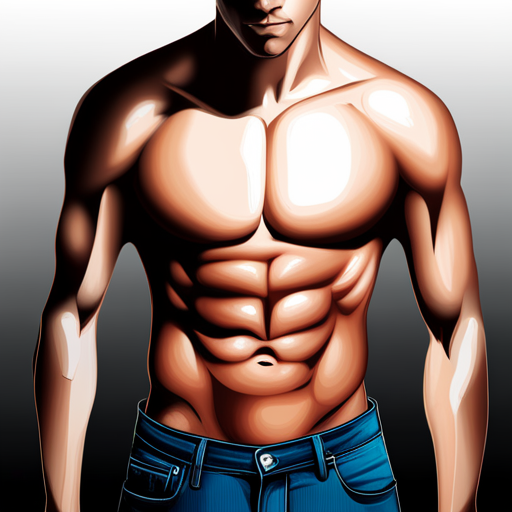 shirtless lean and muscular cartoon man