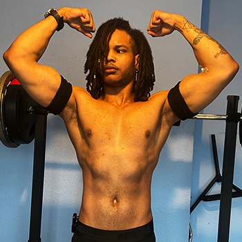 front double biceps pose
