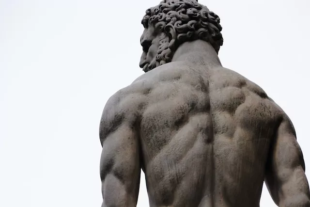 statue with back muscles