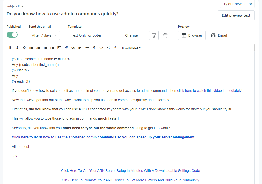 email sequence copywriting