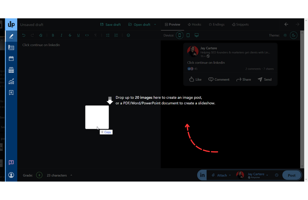 how to upload documents to linkedin with authoredup how to upload PDFs to linkedin with authoredup