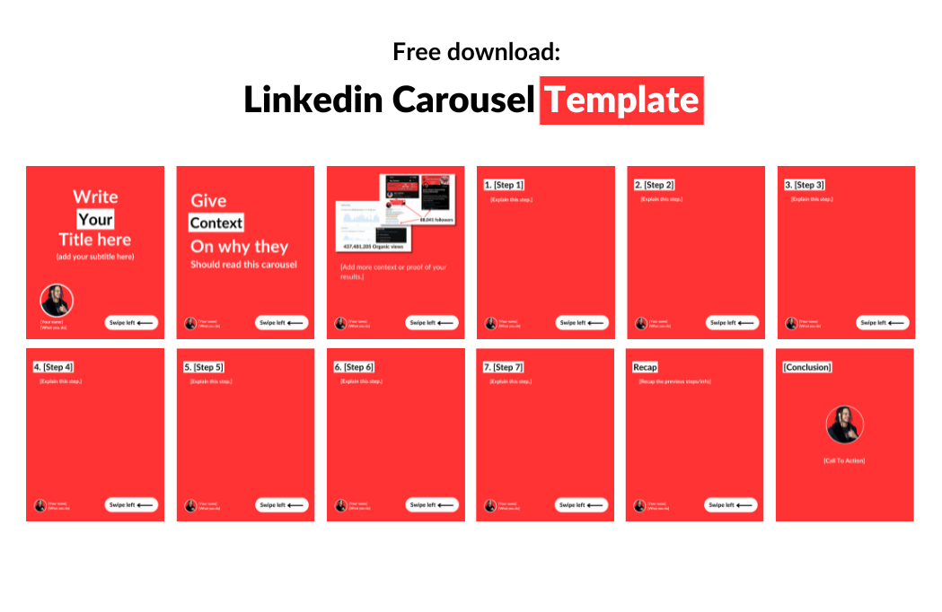free linkedin carousel canva template