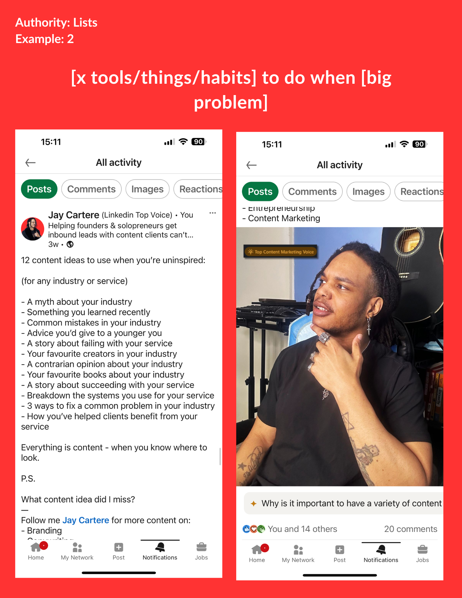 List Linkedin post templates listicle linkedin post example