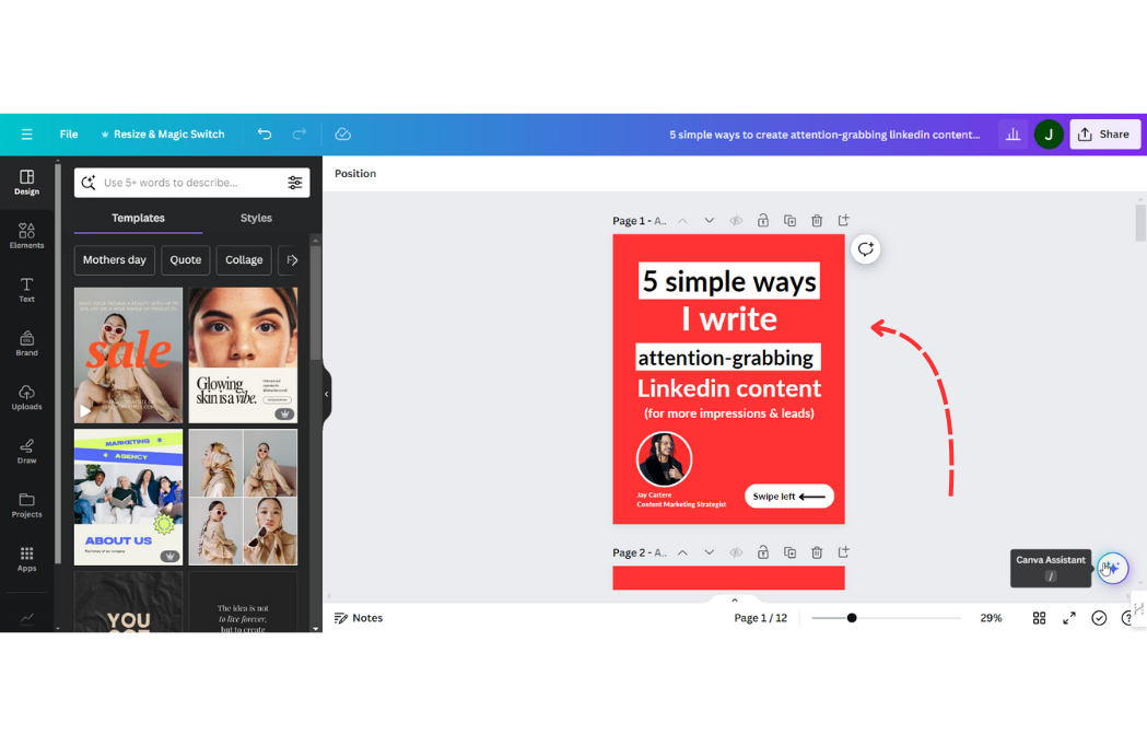 how to post a carousel on linkedin how to create a linkedin carousel cover in canva