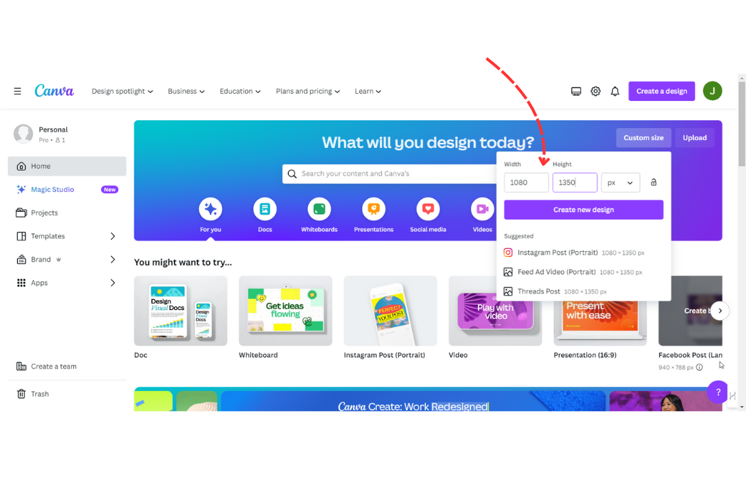 linkedin carousel size how to create a new design linkedin carousel in canva