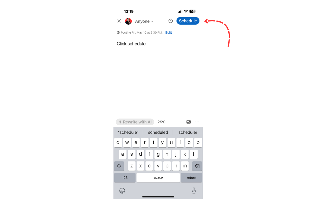 how to schedule posts on linkedin mobile app where to find scheduled linkedin posts mobile app