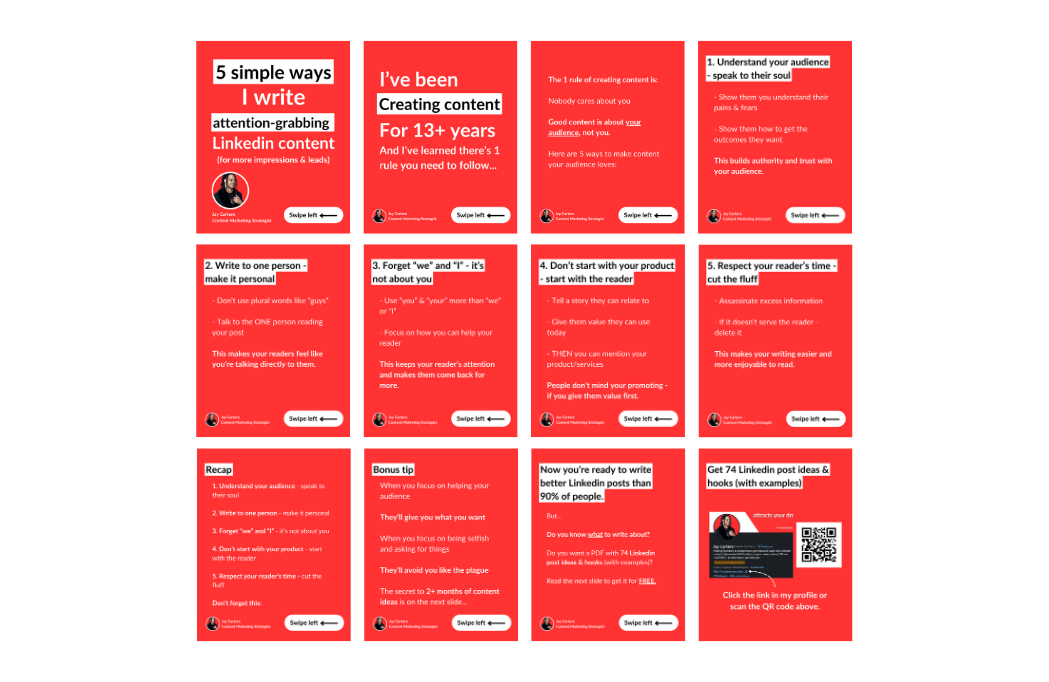 linkedin carousel post example how to design a linkedin carousel post
