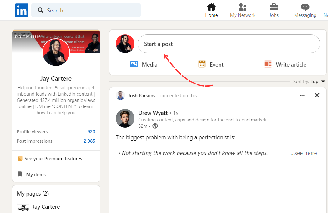 how to post on linkedin desktop - how to start a post how to start a post on linkedin