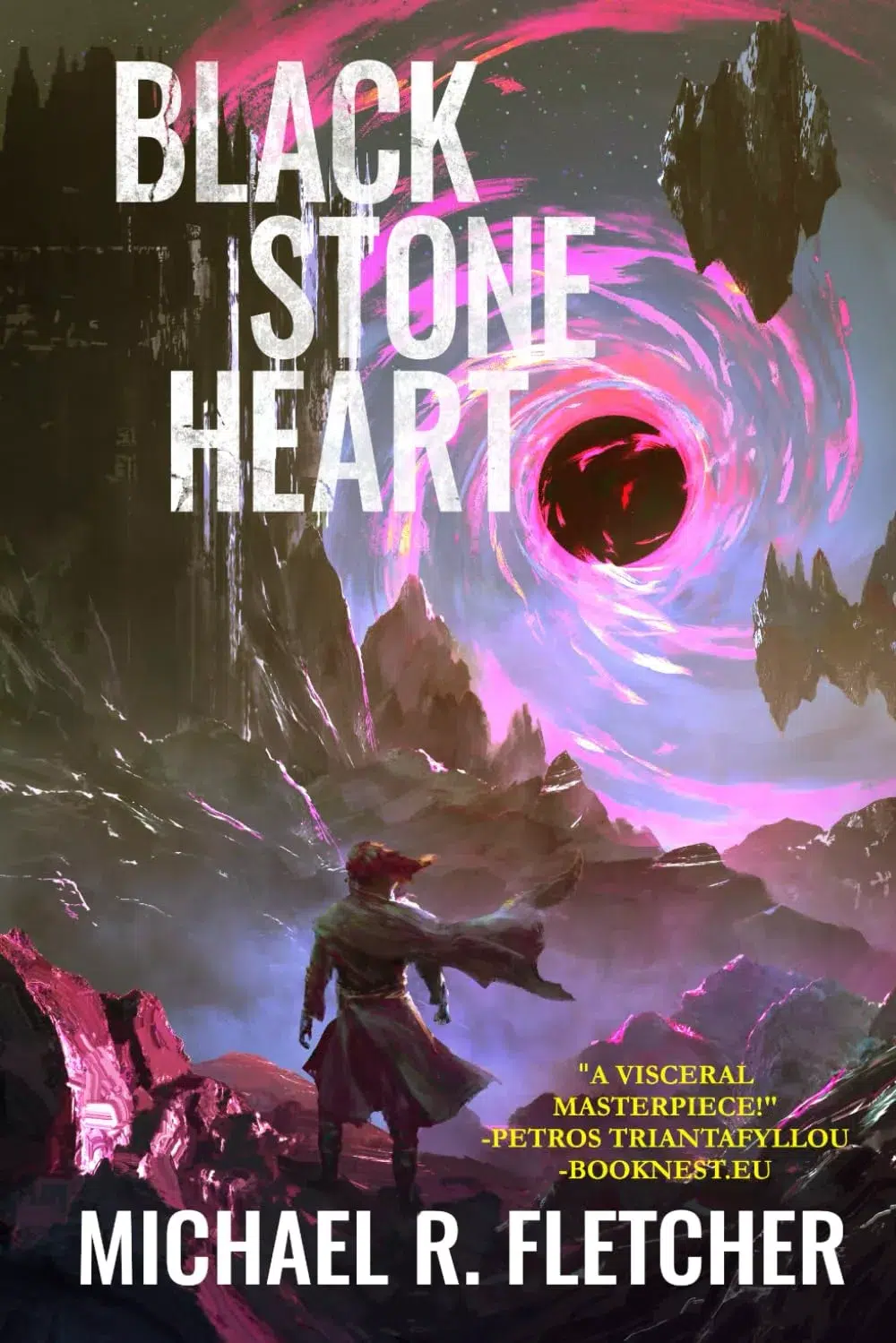 Black Stone Heart (The Obsidian Path Trilogy) by Michael R. Fletcher book cover grimdark fantasy novels for adults
