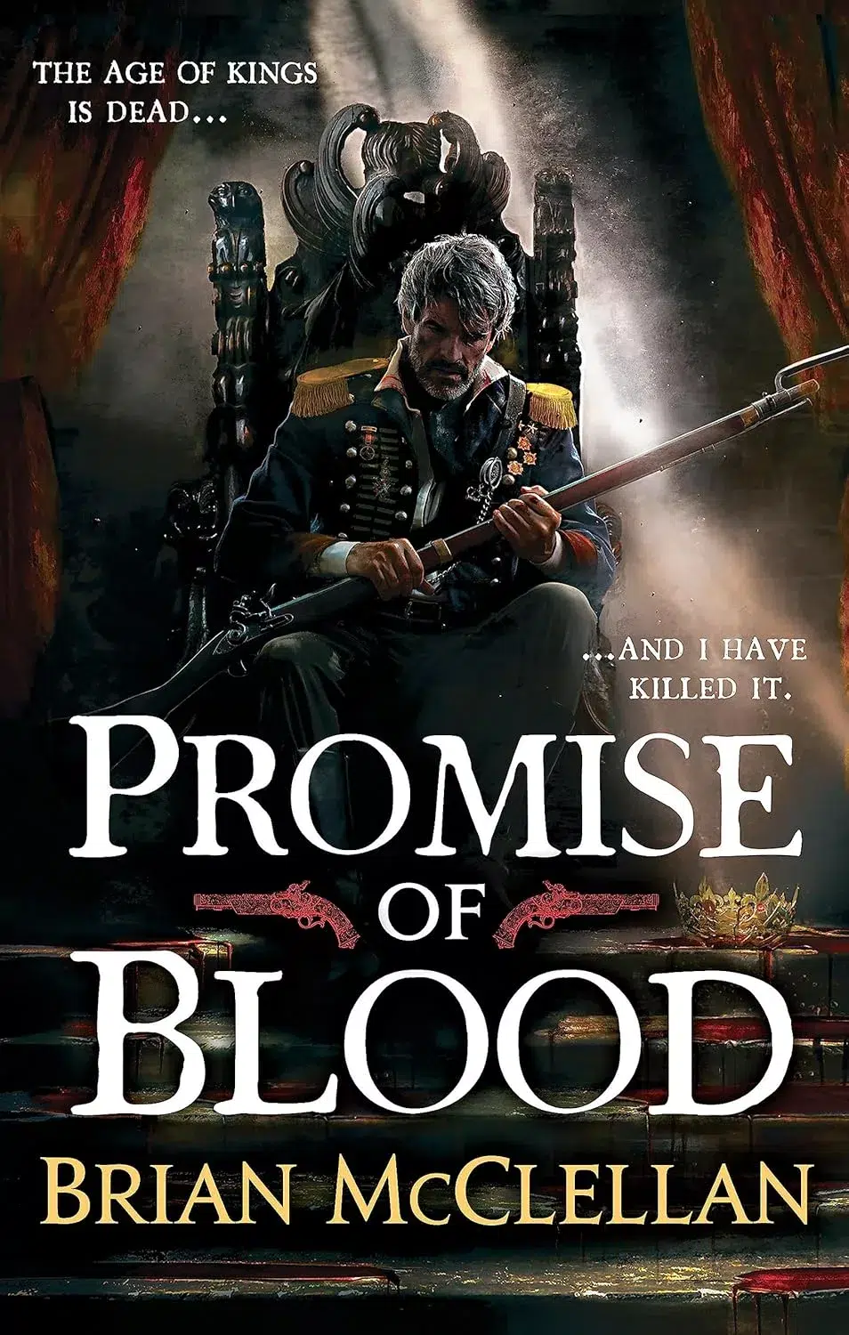 Promise Of Blood (Powder Mage Trilogy) by Brian McClellan book cover what is dark fantasy flintlock novels