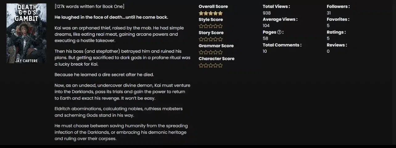 Royal road stats 1 week of posting book description writing service web serial